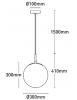Preston 1Lt Large Opal Sphere Pendant Light Brass